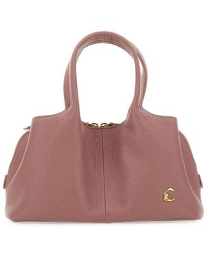 Coccinelle Small Nell Tumbled Leather Tote Bag - Purple