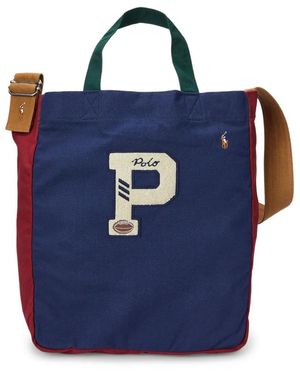 Polo Ralph Lauren Logo-Embroidered Cotton Tote Bag - Blue