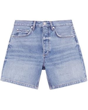 Anine Bing Delaney Denim Mini Shorts - Blue