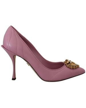 Dolce & Gabbana Devotion Quilted Leather Court Shoes - Purple