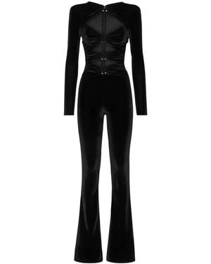 Philipp Plein Cut-Out Velvet Jumpsuit - Black