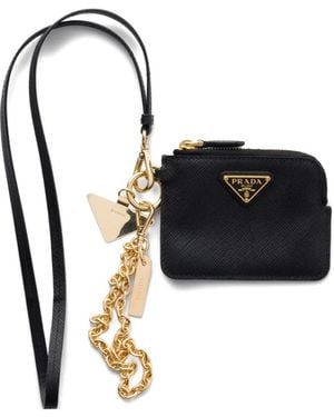 Prada Logo Leather Wallet - Black