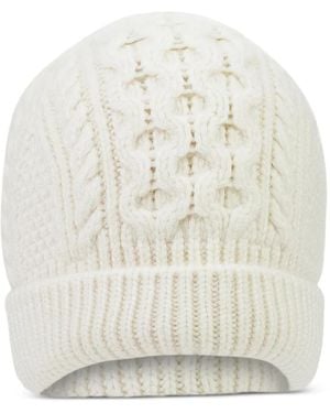 Loro Piana Bonnet En Maille Torsadée - White