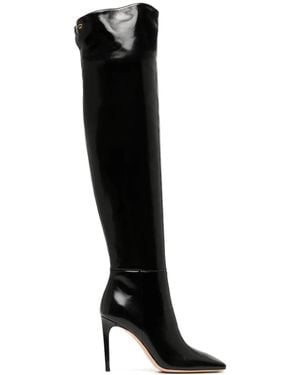 Gianvito Rossi Christina Cuissard 95mm レザーブーツ - ブラック