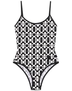 Moncler Maillot De Bain À Imprimé Géométrique - Noir