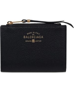 Balenciaga Logo-Print Wallet - Black