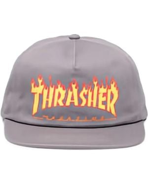 Thrasher Flame Snapback Cap - Grey