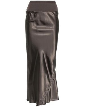 Rick Owens Ribbed Gathered Maxi Skirt - Gray