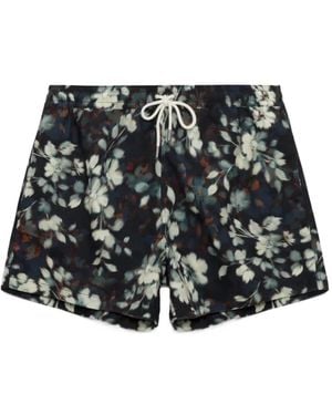Jonathan Simkhai Floral-Print Swim Shorts - Black