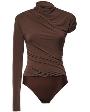 Pinko Ruched Asymmetric Body - Brown