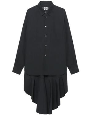 COMME DES GARÇON BLACK Ruffled-Hem Shirt - Blue
