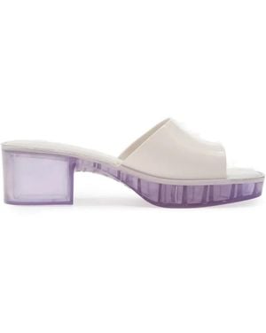 Melissa Translucent Block-Heel Sandals - Pink