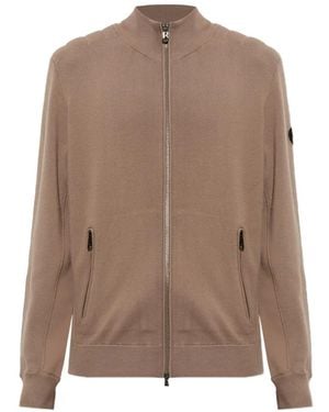 Bogner Zip-Up Paneled Sweatshirt - Brown