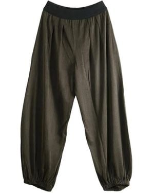 Cortana Espera Pleated Elasticated-Cuff Pants - Gray