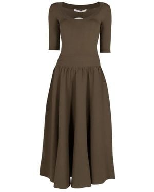 Maria McManus Double-Keyhole Midi Dress - Natural