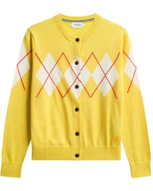 Pringle of Scotland Argyle-Pattern Cardigan - Yellow