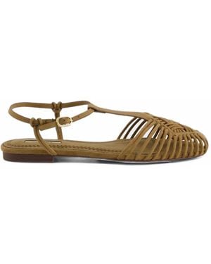 Corina Cage-Style Flat Sandals - Metallic
