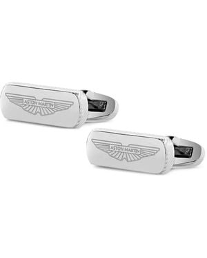 Aston Martin Watches Engraved-Logo Polished Cufflinks - White