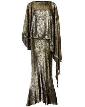 Roberto Cavalli Asymmetric Lamé Dress - Green