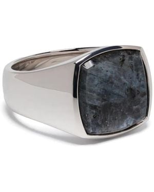 Tom Wood Cushion-Cut Larvikite Ring - Grey