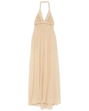 Elie Saab Crochet Maxi Dress - White