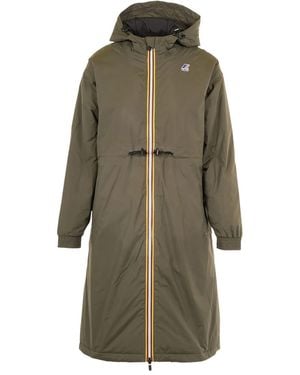 K-Way Delia Zip-fastening Parka Coat - Green