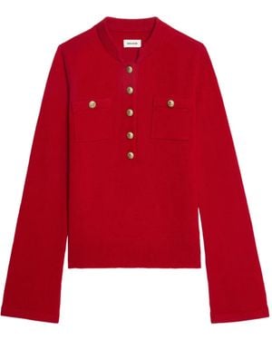 Zadig & Voltaire Lucas Button-Detailed Jumper - Red