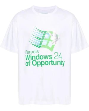 3.PARADIS T-Shirt Windows Hologram En Coton - Bleu
