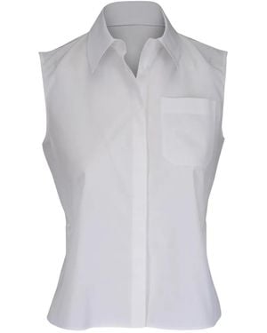 Akris Blusa sin mangas con bolsillo - Gris