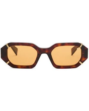 Balmain Geometric-Frame Tortoiseshell-Effect Sunglasses - Metallic