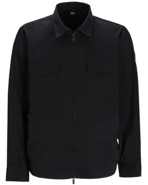 BOSS Zip-Front Pocket Shirt - Black