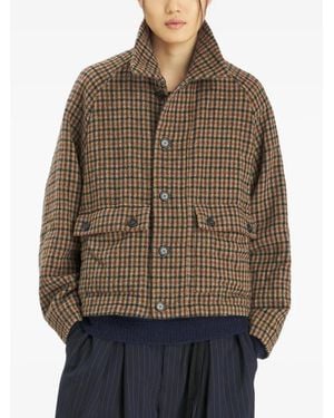 Barena Aria Check-Pattern Single-Breasted Coat - Brown