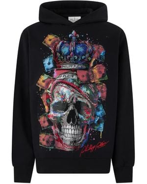 Philipp Plein Verzierter Hoodie Mit Totenkopf-Print - Schwarz