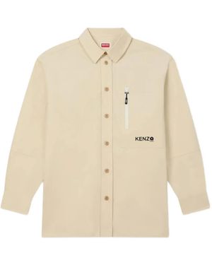 KENZO Zip-Pocket Shirt Jacket - Natural