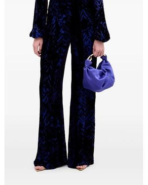 Silvia Tcherassi Como Velvet Patterned Pants - Blue