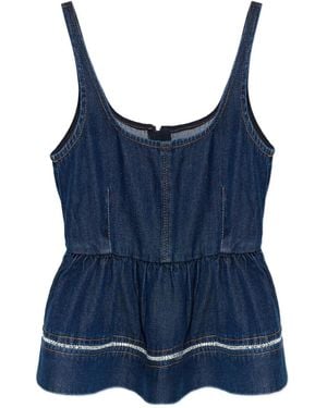 Munthe Rulst Peplum-Hem Top - Blue