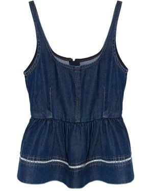Munthe Top Rulst con dobladillo peplum - Azul