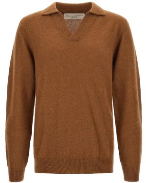 LARMERI STUDIO Poloshirt Aus Kaschmir - Braun