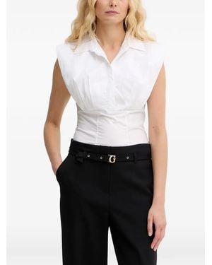 Guess Pleated Sleeveless Shirt - White