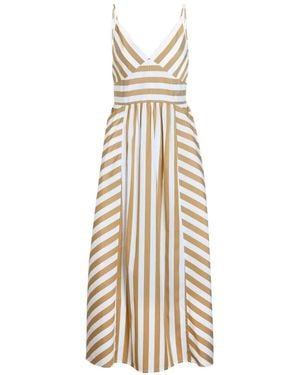 Tanya Taylor Vivien Striped Midi Dress - Metallic