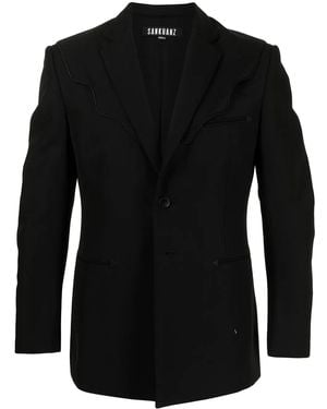Sankuanz Blazer En Laine À Simple Boutonnage - Noir
