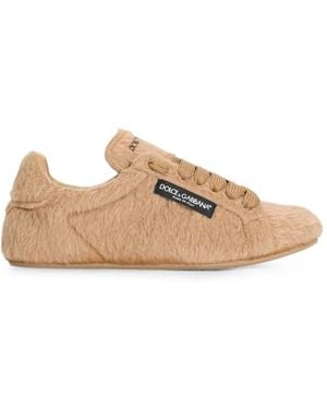 Dolce & Gabbana Alpaca Portofino Soft Trainers - Natural