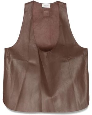 Jacob Cohen Leren Gilet - Bruin