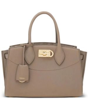 Ferragamo New Studio Soft Bag (M) - Natural