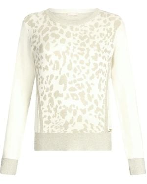 Liu Jo Animal-Print Jacquard Sweater - White