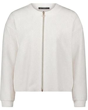 Betty Barclay Zip-Up Textured-Knit Cardigan - White