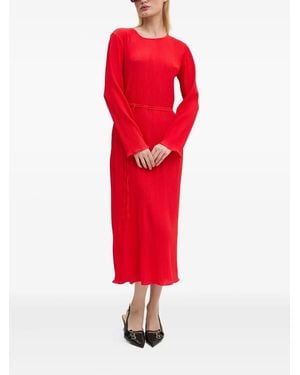 Never Fully Dressed Long-Sleeve Midi Dress - Red