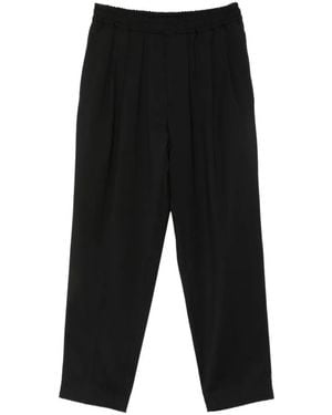BE ABLE Pleated Elasticated-Waist Trousers - Black
