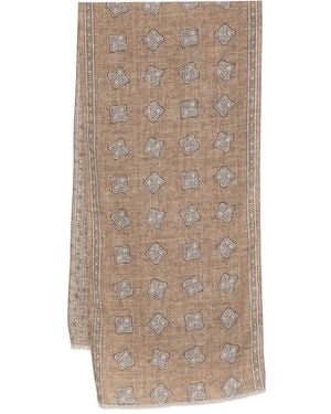 Dell'Oglio Schal mit geometrischem Print - Braun