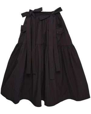 Cecilie Bahnsen Cai Ruffled Midi Skirt - Black
